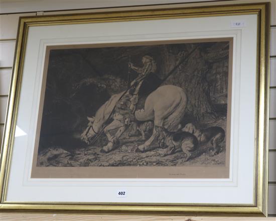 Briton Riviere, lithograph, In Manus Tuas Domme 47 x 64cm